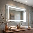 KIAMAMI VALENTINA - Miroir Pour Salle De Bain 90X60 Avec Led Réversible + Allumage Touch - vignette