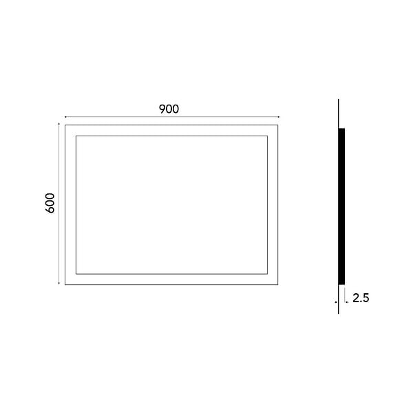 KIAMAMI VALENTINA - Miroir Pour Salle De Bain 90X60 Avec Led Réversible + Allumage Touch - large