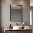KIAMAMI VALENTINA - Miroir En Fil De Fer Poli 50X70 Réversible Avec Bordure Noire Mate - vignette