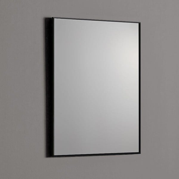 KIAMAMI VALENTINA - Miroir En Fil De Fer Poli 50X70 Réversible Avec Bordure Noire Mate - large