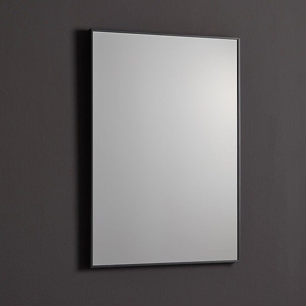KIAMAMI VALENTINA - Miroir En Fil De Fer Poli 50X70 Réversible Avec Bordure Noire Mate - large