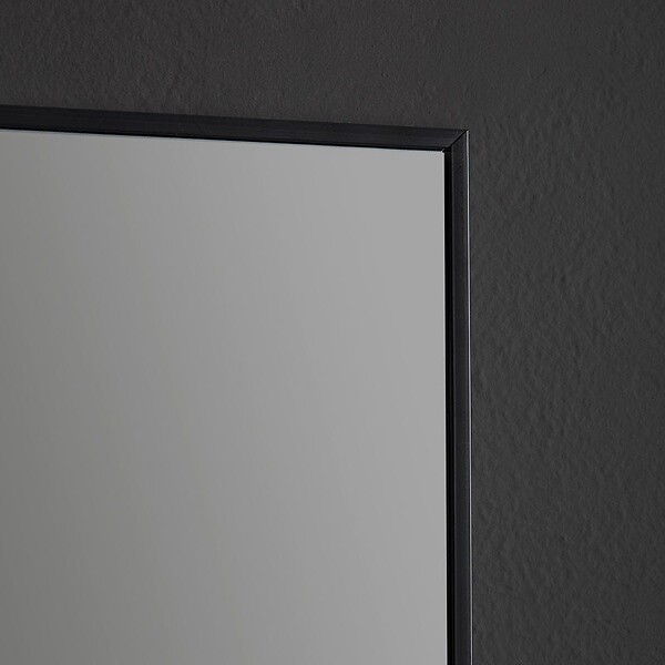 KIAMAMI VALENTINA - Miroir En Fil De Fer Poli 50X70 Réversible Avec Bordure Noire Mate - large