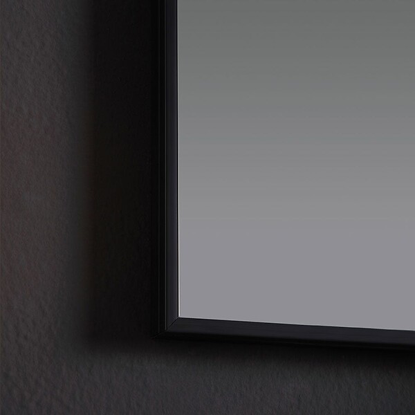 KIAMAMI VALENTINA - Miroir En Fil De Fer Poli 50X70 Réversible Avec Bordure Noire Mate - large