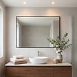 KIAMAMI VALENTINA - Miroir En Fil De Fer Poli 100X70 Réversible Avec Bordure Noire Mate - vignette
