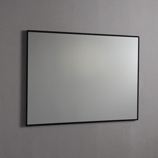 KIAMAMI VALENTINA - Miroir En Fil De Fer Poli 100X70 Réversible Avec Bordure Noire Mate - large