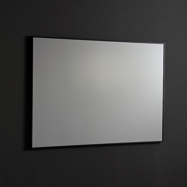 KIAMAMI VALENTINA - Miroir En Fil De Fer Poli 100X70 Réversible Avec Bordure Noire Mate - large