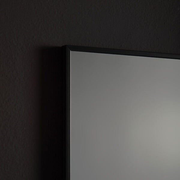 KIAMAMI VALENTINA - Miroir En Fil De Fer Poli 100X70 Réversible Avec Bordure Noire Mate - large