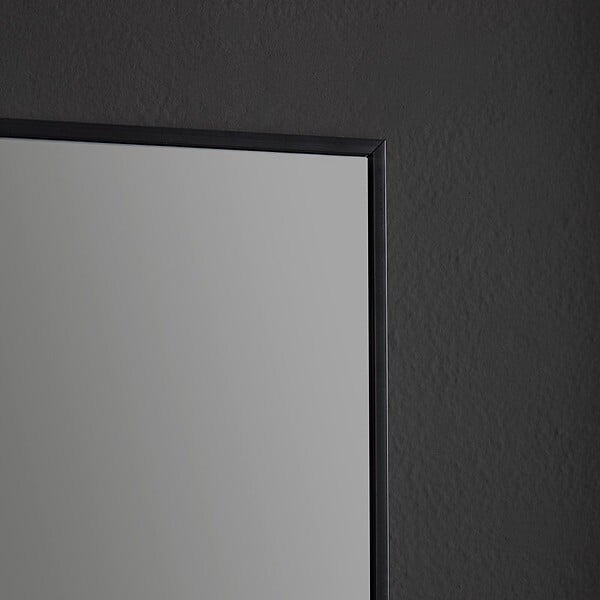 KIAMAMI VALENTINA - Miroir En Fil De Fer Poli 100X70 Réversible Avec Bordure Noire Mate - large