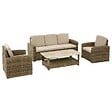 HESPERIDE - Salon de jardin Selenim 5 places beige - vignette