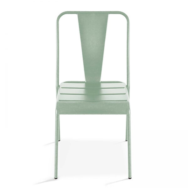 OVIALA - Chaise de jardin en métal vert sauge - Dieppe - large