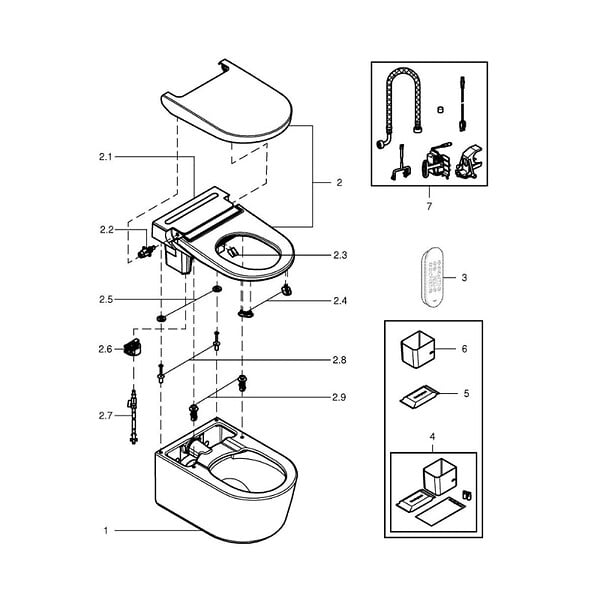 GROHE - Grohe Sensia WC lavant suspendu technologies SkinClean, blanc (G36507SH0) - large