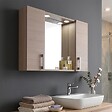 KIAMAMI VALENTINA - Miroir De Courtoisie 77Cm 2 Armoires Murales Chêne Fumée - vignette