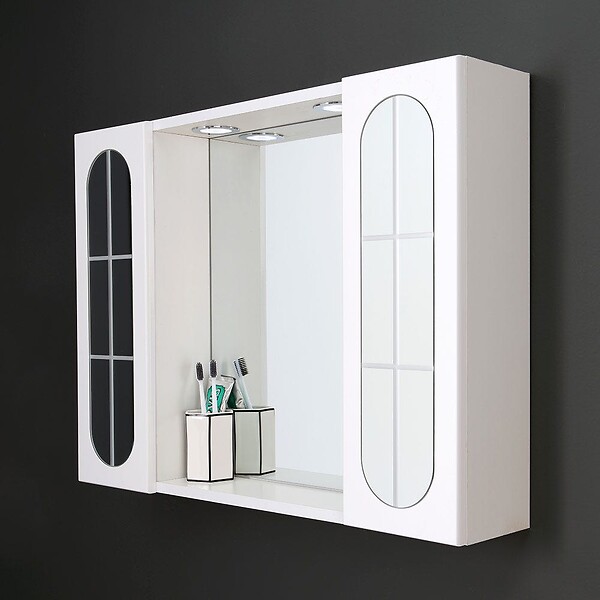 KIAMAMI VALENTINA - Miroir Inglesina De 77Cm Avec Deux Portes Et Spots À Led Intégrés - large
