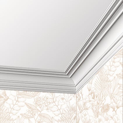 SANS - Corniche plafond C168 11,9 x 12,0 cm - Polyuréthane Cimaises &+ - large