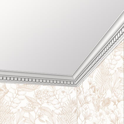 SANS - Corniche plafond C196 7 x 5,3 cm - Polyuréthane Cimaises &+ - large