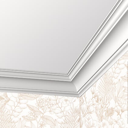 SANS - Corniche plafond C148 11,7 x 12,0 cm - Polyuréthane Cimaises &+ - large