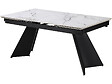 HABITAT ET JARDIN - Table de repas extensible en céramique 6 à 10 personnes  "Equinoxe" - Blanc marbré gris - vignette
