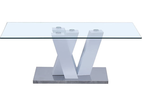 HABITAT ET JARDIN - Table basse "Gaya" - 110 x 60 x 40 cm - Blanc Laqué - large