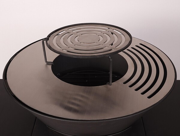 PURLINE - Barbecue avec plaque ronde, grill et support - large
