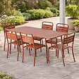 CONCEPT USINE - Ensemble table de jardin 160 cm et 6 chaises terracotta BERGAME - vignette