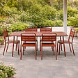 CONCEPT USINE - Ensemble table de jardin 160 cm et 6 chaises terracotta BERGAME - vignette