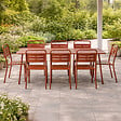 CONCEPT USINE - Ensemble table de jardin 160 cm et 6 chaises terracotta BERGAME - vignette