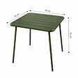 CONCEPT USINE - Ensemble table de jardin carrée 70cm et 4 chaises vert BERGAME - vignette