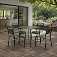 CONCEPT USINE - Ensemble table de jardin carrée 70cm et 4 chaises vert BERGAME - vignette