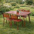 CONCEPT USINE - Ensemble table de jardin 120 cm et 4 chaises terracotta BERGAME - vignette