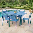 CONCEPT USINE - Ensemble table de jardin 120 cm et 4 chaises bleu BERGAME - vignette