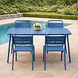 CONCEPT USINE - Ensemble table de jardin 120 cm et 4 chaises bleu BERGAME - vignette