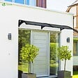 VOUNOT - Auvent de porte marquise 200x80 cm en Polycarbonate anti UV Anthracite - vignette
