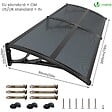 VOUNOT - Auvent de porte marquise 200x80 cm en Polycarbonate anti UV Anthracite - vignette