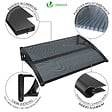 VOUNOT - Auvent de porte marquise 120x80 cm en Polycarbonate anti UV Anthracite - vignette