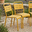 CONCEPT USINE - Lot de 6 chaises de jardin empilables jaunes BERGAME - vignette