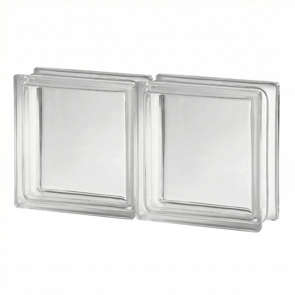 GLASSBLOCKS - Luxfera brique de verre 19x19x8 cm, verre transparent brillant (CL1908C) - large