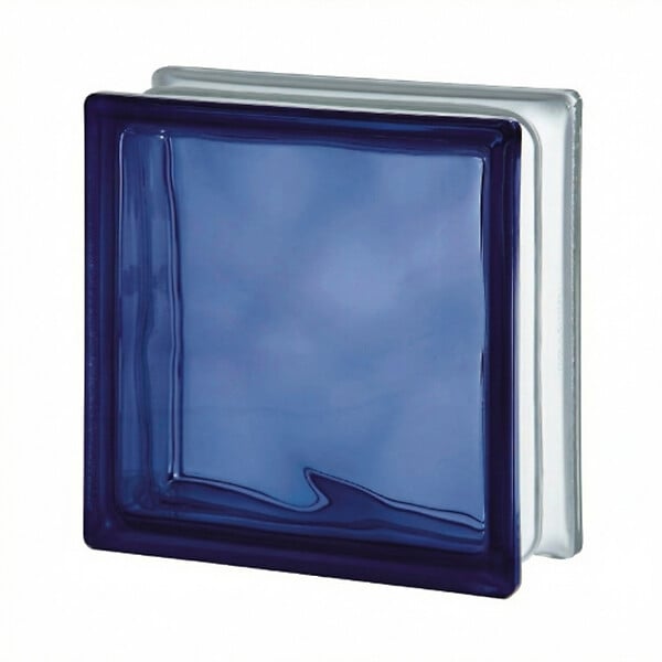 GLASSBLOCKS - Luxfera brique de verre 19x19x8 cm, Bleu transparent brillant (1908WBLUE) - large