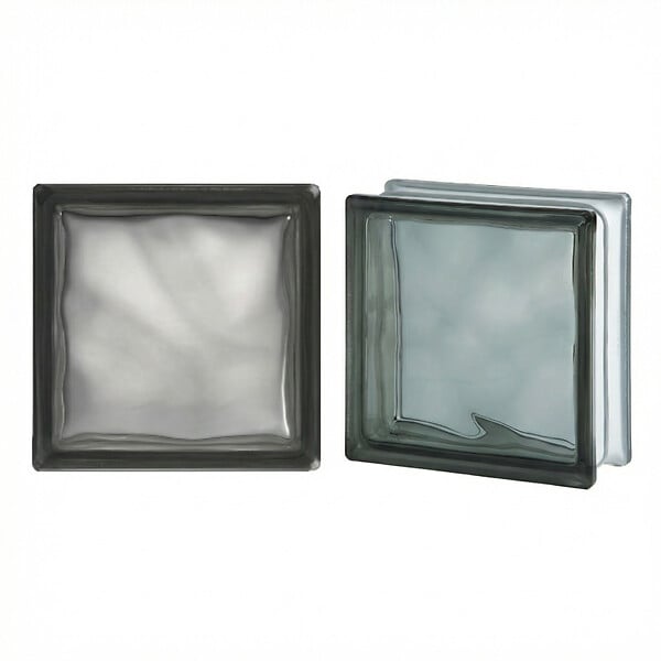 GLASSBLOCKS - Luxfera brique de verre 19x19x8 cm, Gris transparent brillant (1908WGREY) - large