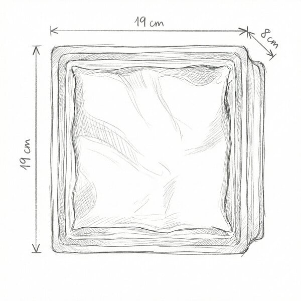 GLASSBLOCKS - Luxfera brique de verre 19x19x8 cm, Gris transparent brillant (1908WGREY) - large