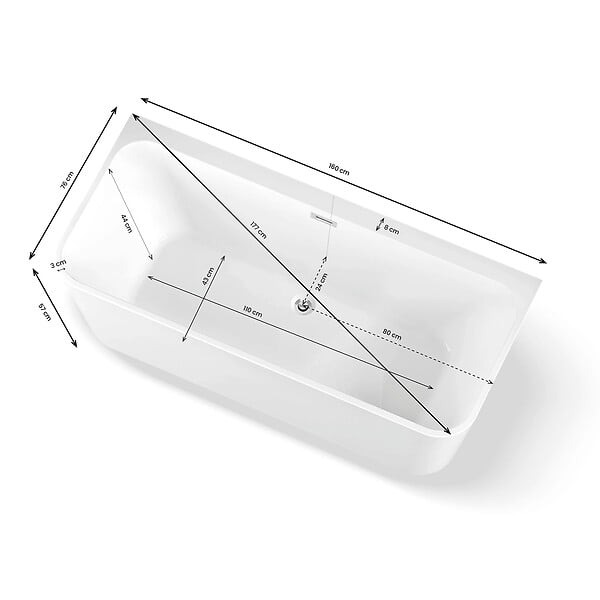 SPALINA - Baignoire Ilot Mint 160 blanche 160 x75 x57 cm, by SPALINA - large