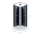 AURLANE - Cabine de douche 1/4 de cercle - 85x85x225cm - NIGHTY - vignette