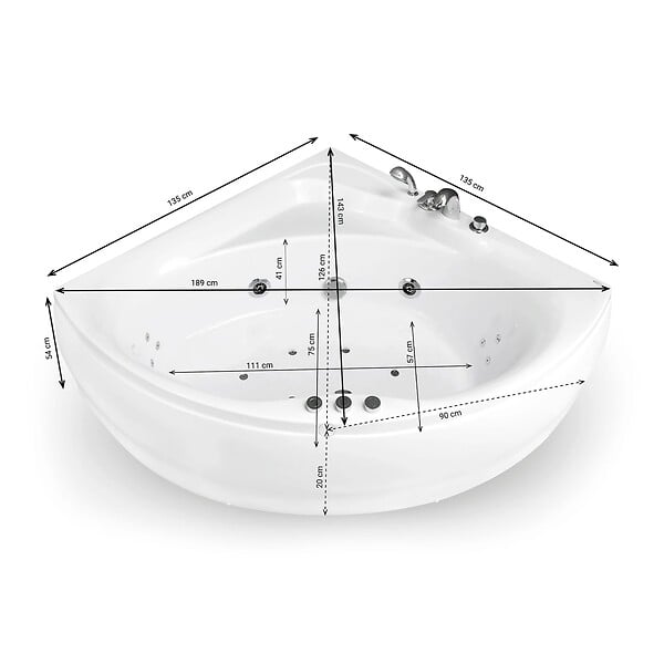 SPALINA - Baignoire Balnéo Maldives Jets 135 x135 x54 cm, by SPALINA - large
