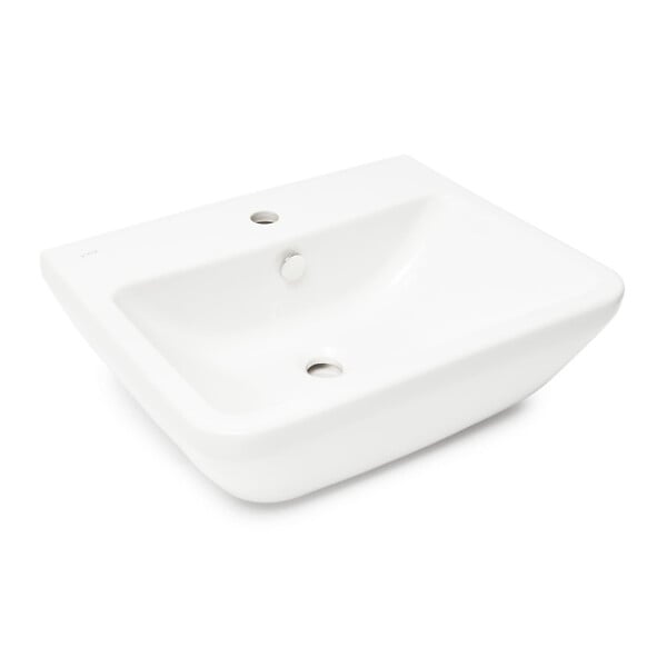 VITRA - Integra 55x45x19 cm lavabo suspendu en céramique, trou pour robinetterie au milieu, avec trop-plein, blanc (7049-003-0001) - large