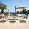 OVIALA - Salon de jardin 4 places en aluminium blanc - Leki - vignette