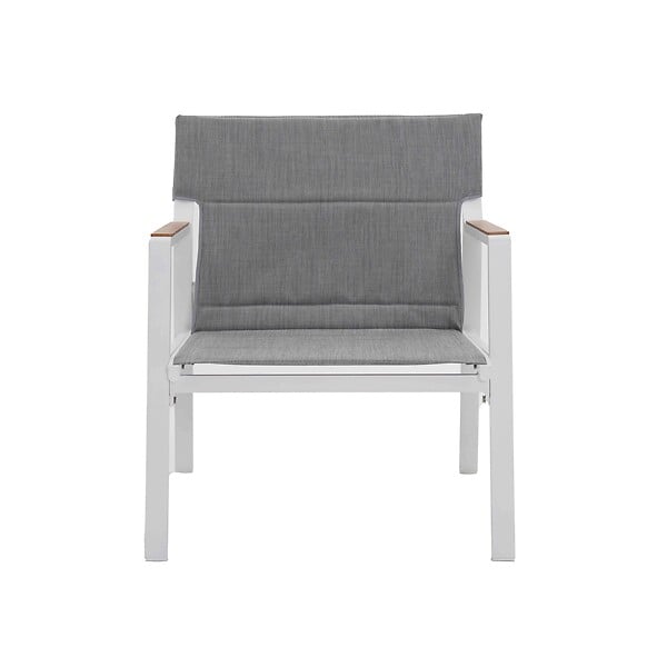 OVIALA - Salon de jardin 4 places en aluminium blanc - Leki - large