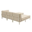 OVIALA - Salon de jardin bas modulable rayé 4 places beige - Patio - vignette