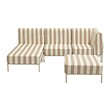 OVIALA - Salon de jardin bas modulable rayé 4 places beige - Patio - vignette
