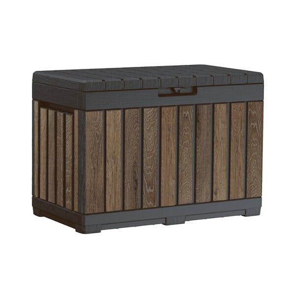KETER - Keter Kentwood coffre de jardin 190 L en résine effet bois brun 82,3 x 45,7 x 57,7 cm (263970) - large