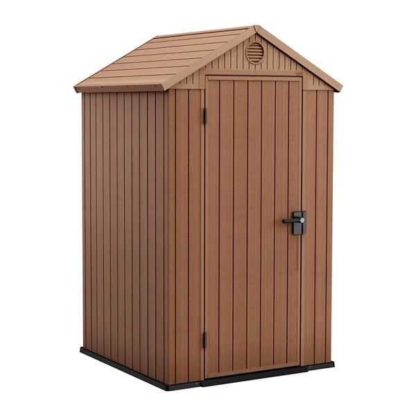 KETER - Keter Darwin 4x4 abri de jardin en résine marron 123,8 x 117 x 205,1 cm (259006) - large