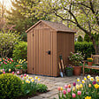 KETER - Keter Darwin 4x4 abri de jardin en résine marron 123,8 x 117 x 205,1 cm (259006) - vignette